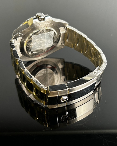 Watch for Men | Gold Finish | Black Dial | Black & Blue Bezel 0047