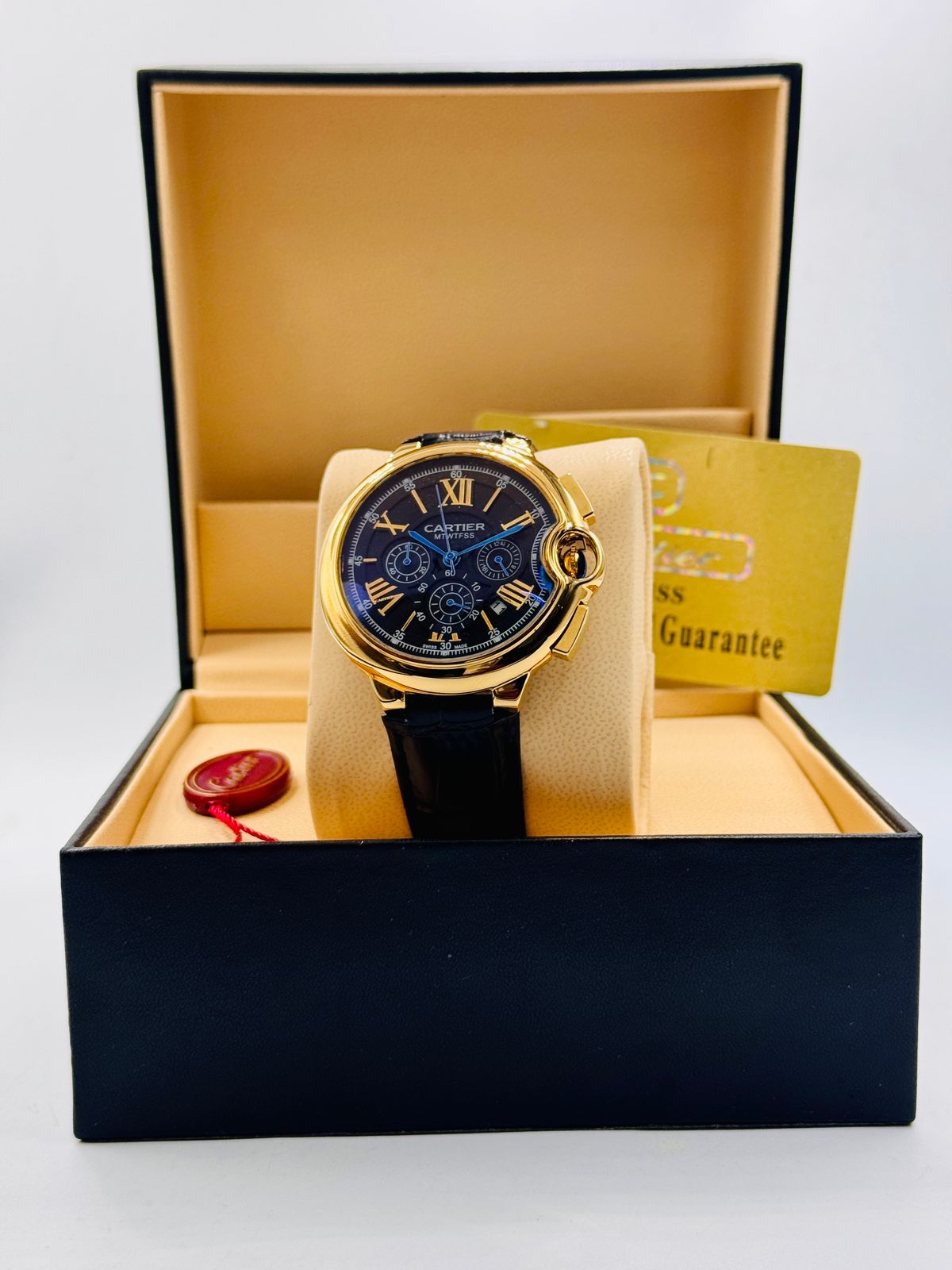 Modern Gentleman’s Chronograph Watch – Stainless Case & Leather Band