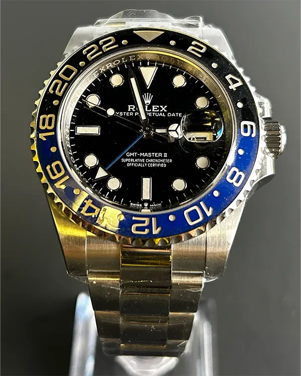 Watch for Men | Gold Finish | Black Dial | Black & Blue Bezel 0047