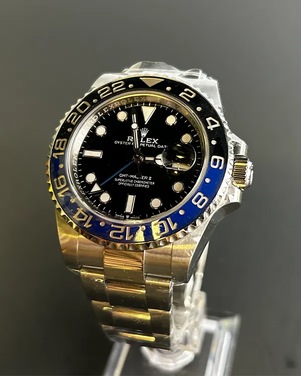 Watch for Men | Gold Finish | Black Dial | Black & Blue Bezel 0047