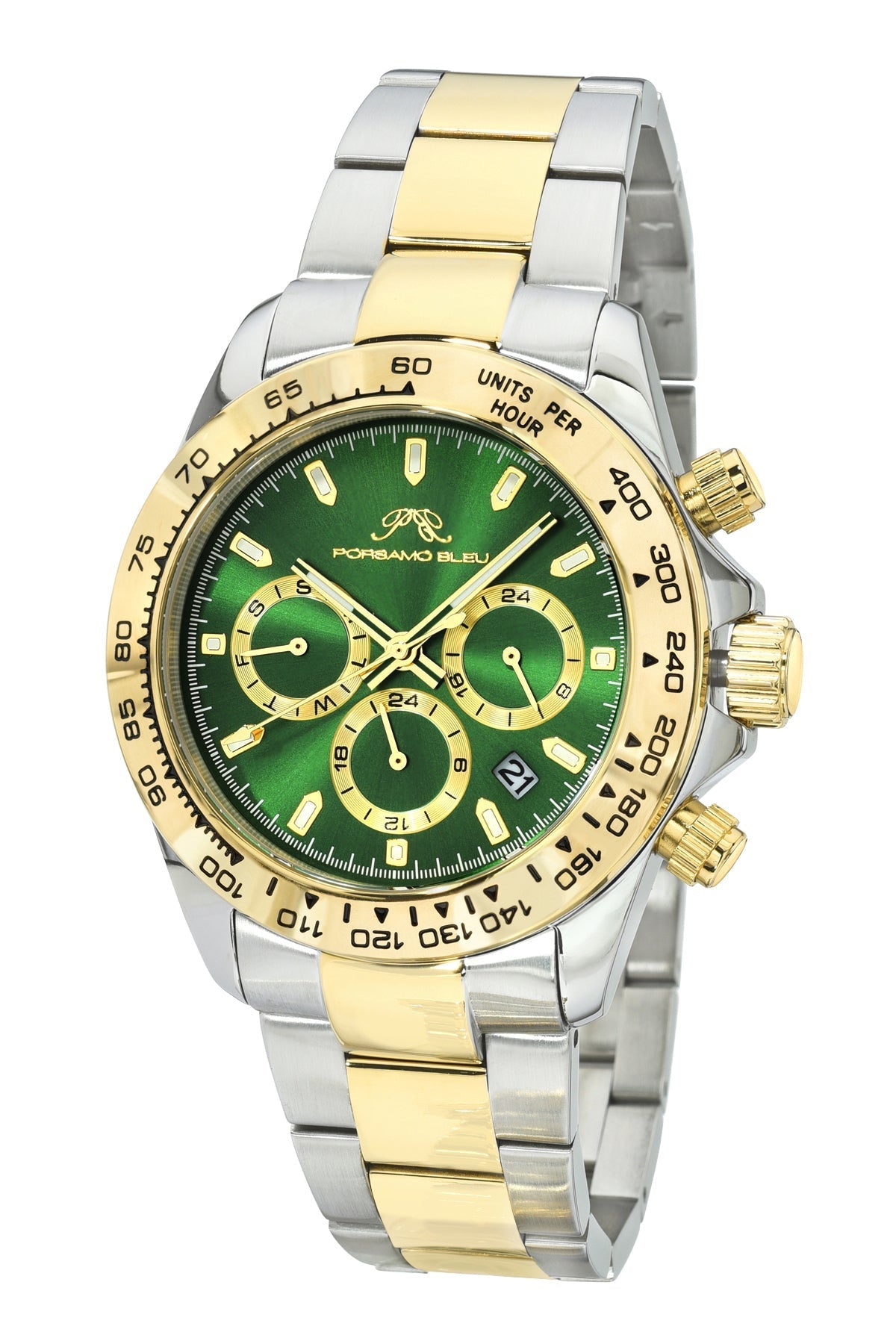 Green Dial | Two-Tone Stainless Steel Men’s Watch 005
