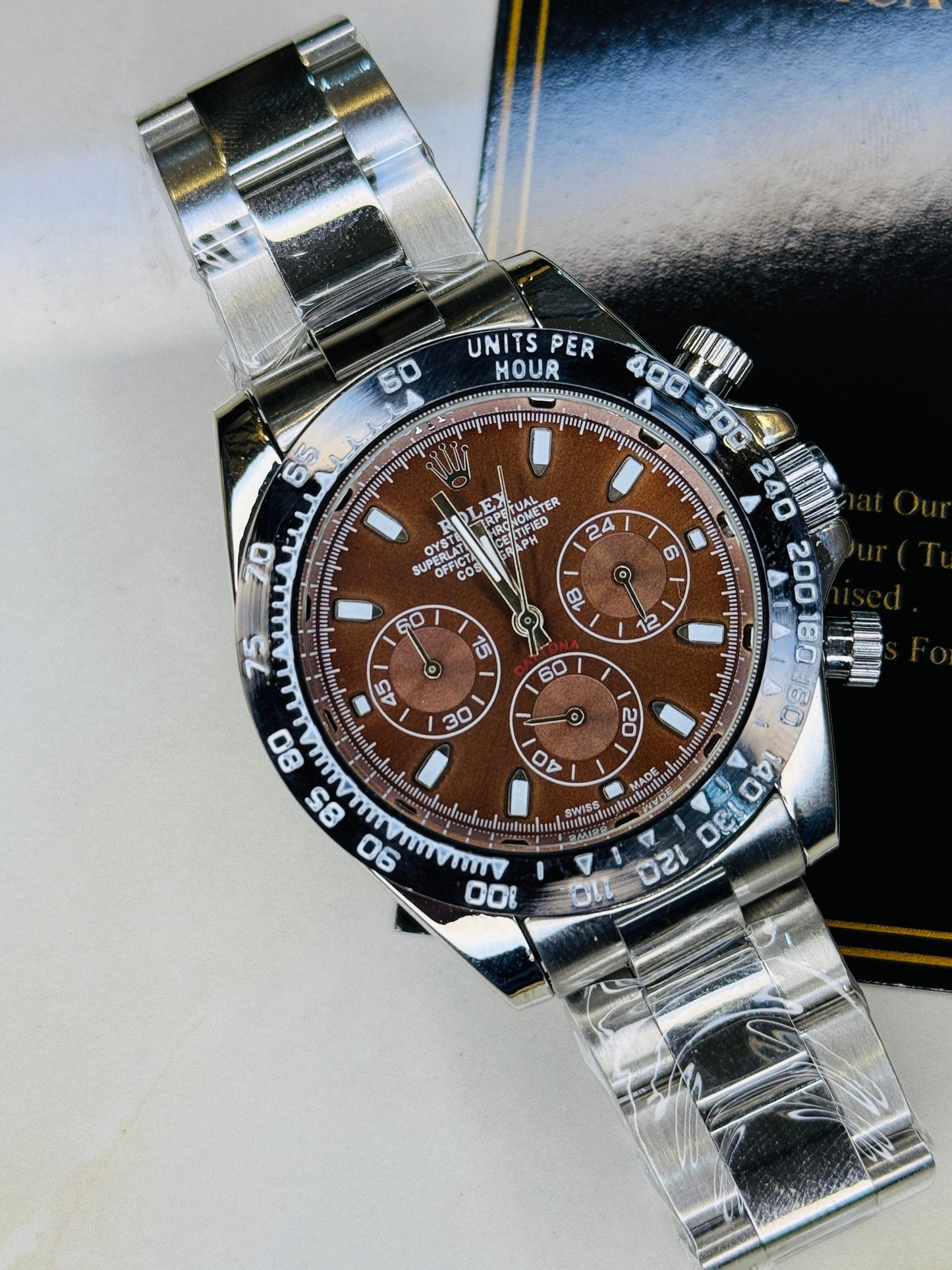 Chocolate Dial | Silver Chain Strap Chronograph 0012