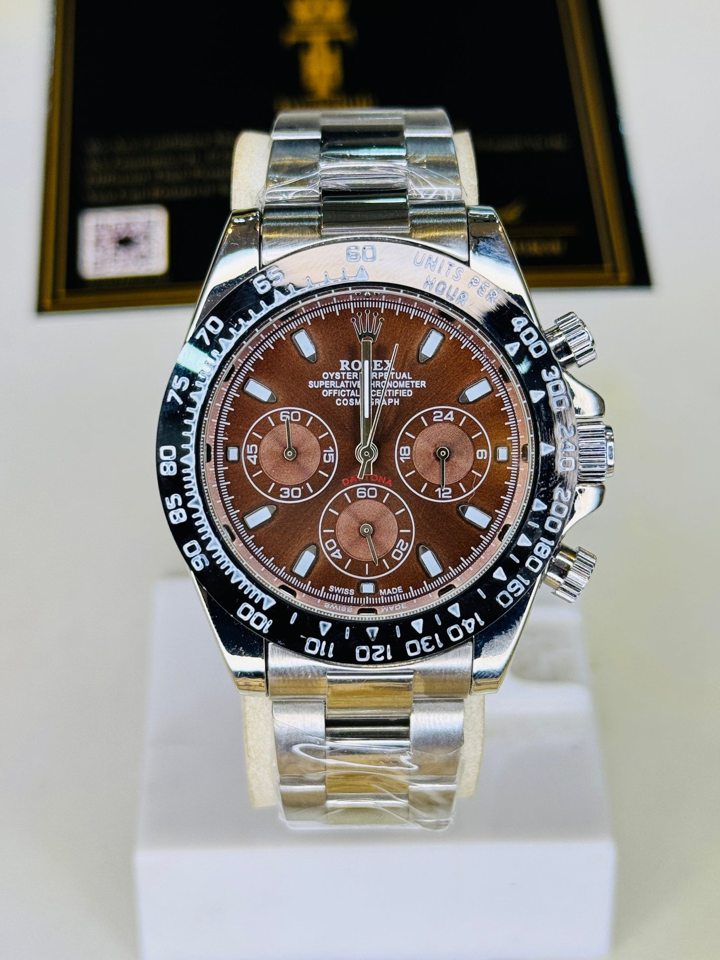 Chocolate Dial | Silver Chain Strap Chronograph 0012