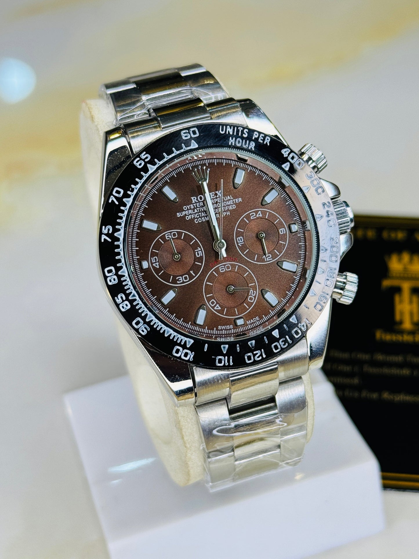 Chocolate Dial | Silver Chain Strap Chronograph 0012