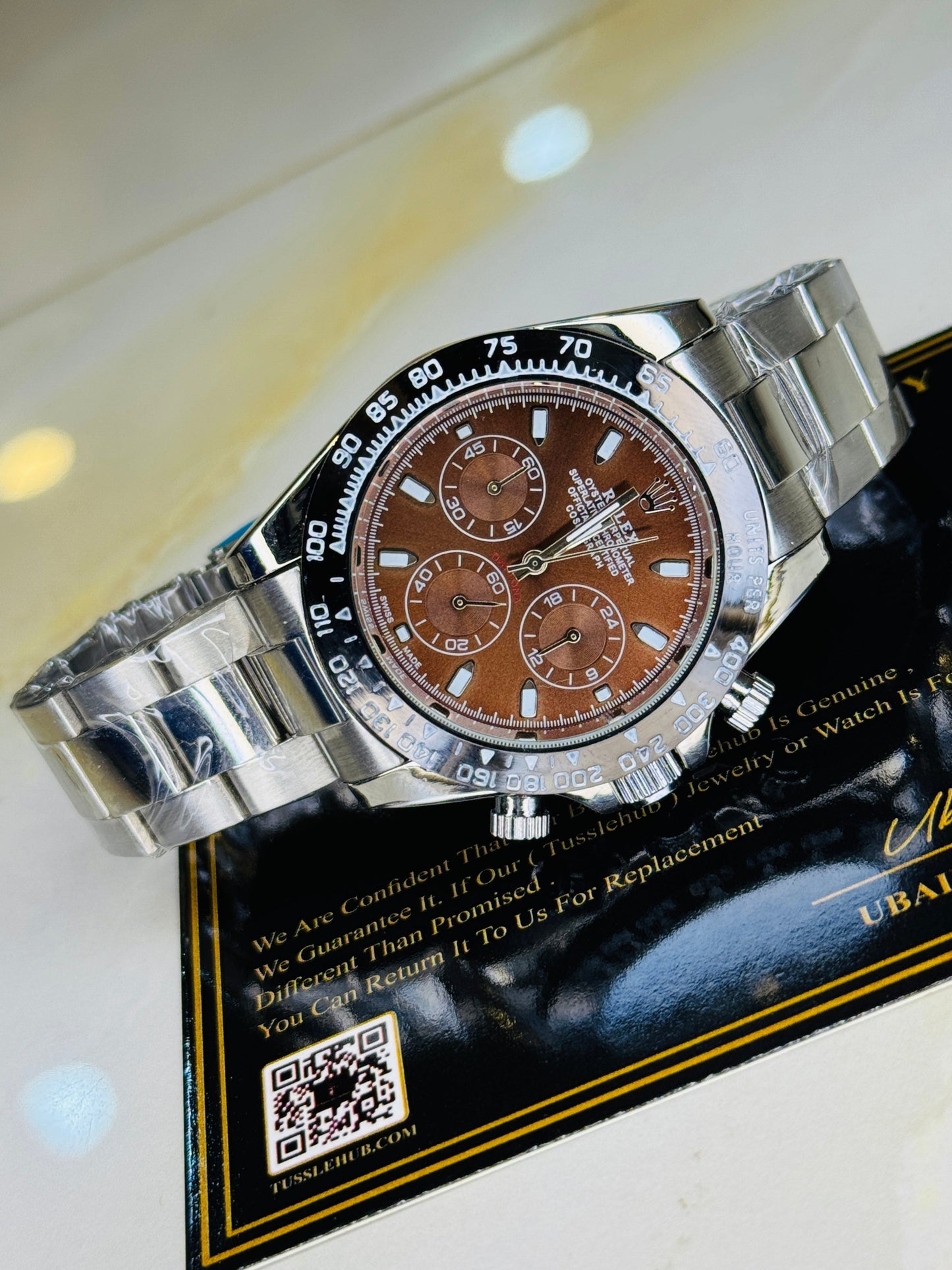 Chocolate Dial | Silver Chain Strap Chronograph 0012