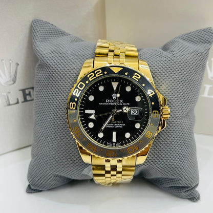 40mm - Stainless Steel - Yellow Gold Black Dial Jubilee 0052