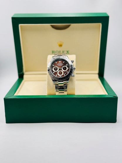 Chocolate Dial | Silver Chain Strap Chronograph 0012