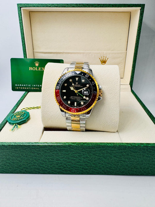 Watch for Men | Two-Tone Silver & Gold | Black Dial 0046