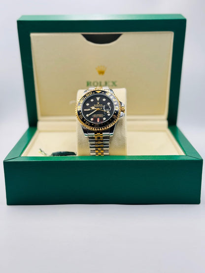 Watch | Two-Tone Gold & Steel | Black Dial | t 0059