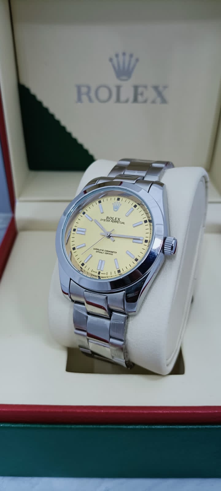 Yellow Dial Automatic Men’s Watch – Full Stainless Steel 0092