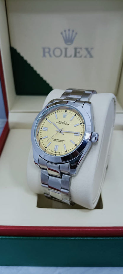 Yellow Dial Automatic Men’s Watch – Full Stainless Steel 0092