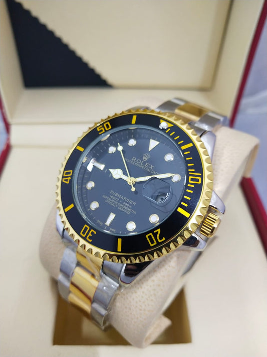 Masterline Dual-Time Steel Watch – Bold Design with Travel-Ready Functionality